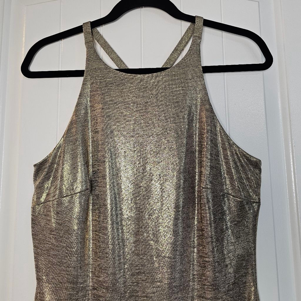 WHBM med shimmery gold midi sheath dress - Picture 3 of 10